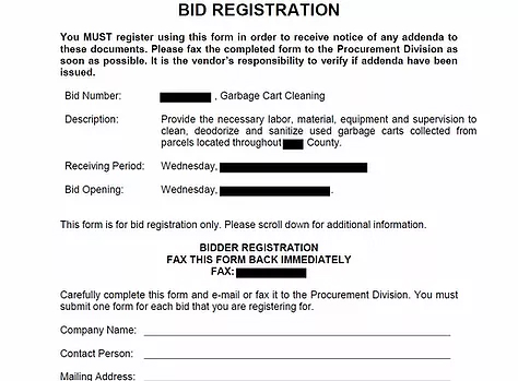 Bid Registration